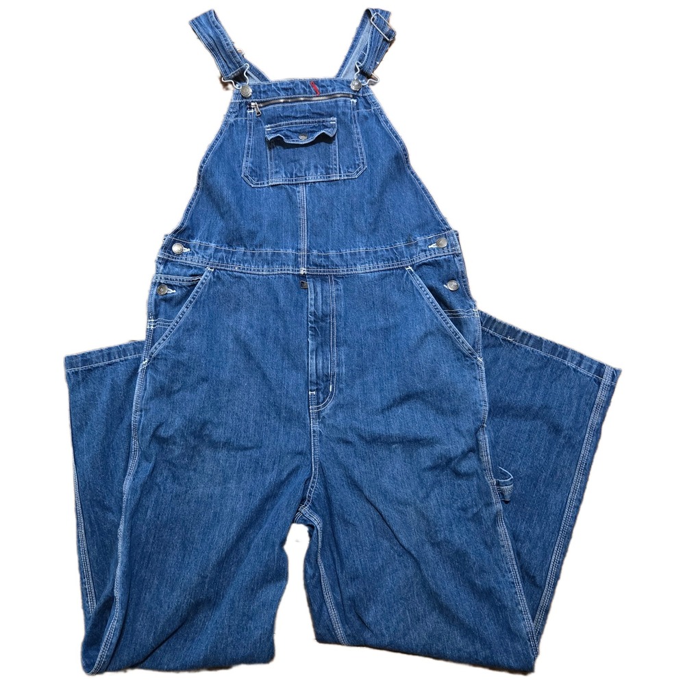 Craftsman Mens Blue Denim Bib Overalls Workwear Carpenter 34x30 Medium Wash